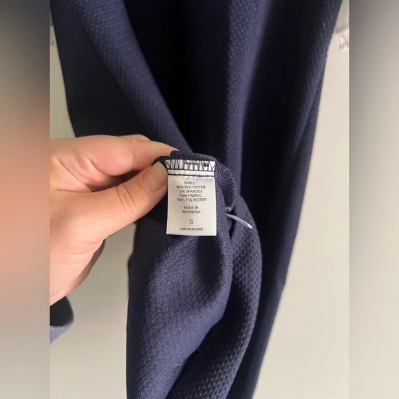 New York & Company Navy Shift Dress Pleated Sleeve Size Small Classic Work Dress - Picture 5 of 6